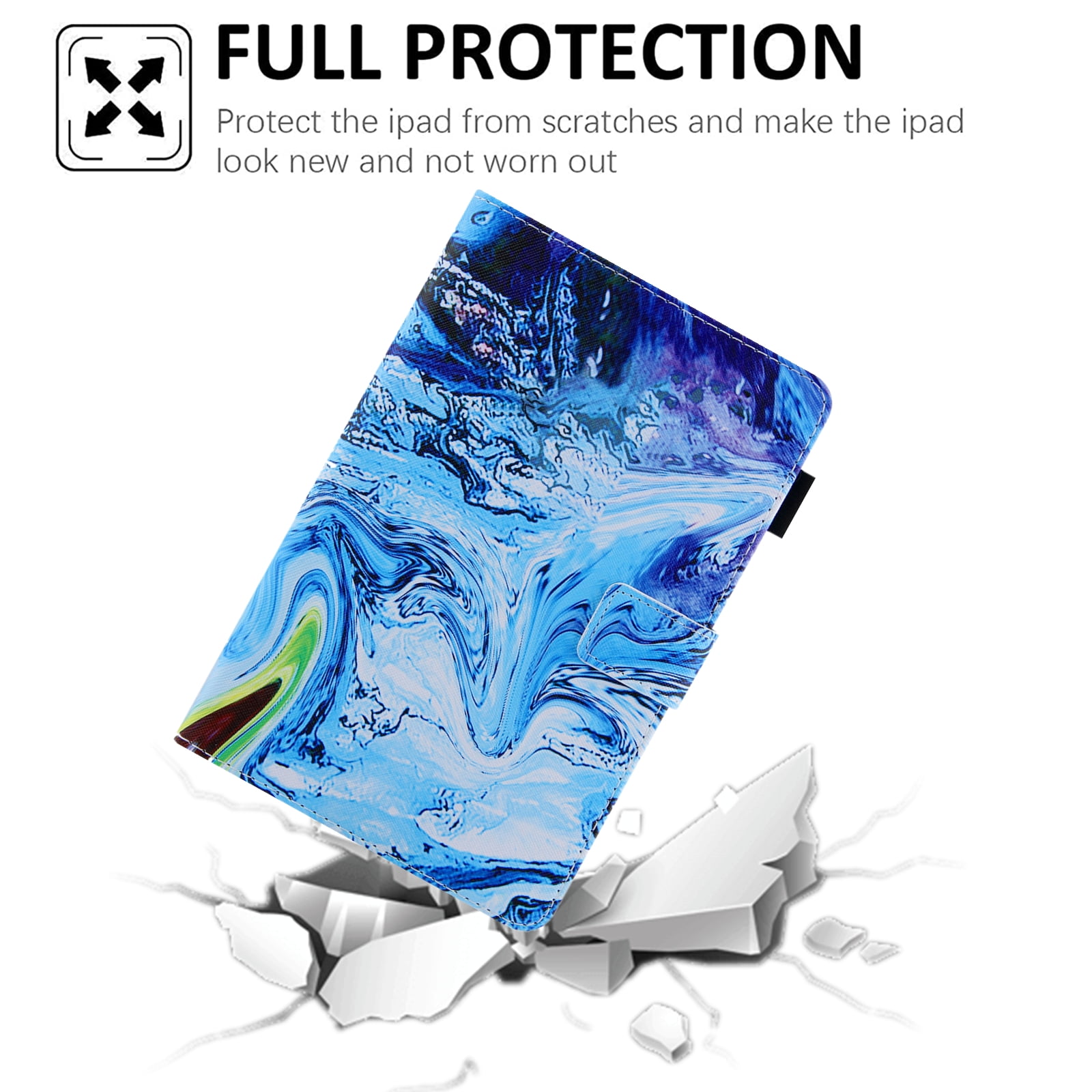 Dteck Folio Case for iPad 10th Generation 2022, Multi-Angle Stand Auto Wake Sleep Smart Cover w/Pencil Holder & Card Slots for Apple iPad 10th Gen 10.9 inch, Blue