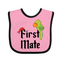 Inktastic First Mate Pirate with Parrot and Bandanna Boys or Girls Baby Bib