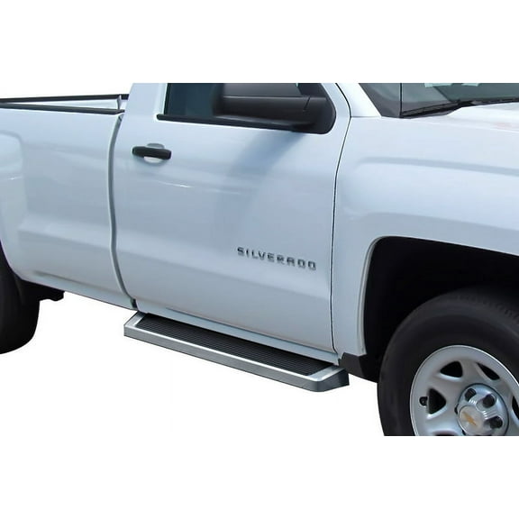 2007-2018 Chevy Silverado/ GMC Sierra 1500 Regular Cab 2007-2019 2500/3500 HD Regular Cab (Not For 07 Classic Model) Polish Finish 6 Inch iRunning Board Door to Door Side Bar Side Step Running Board