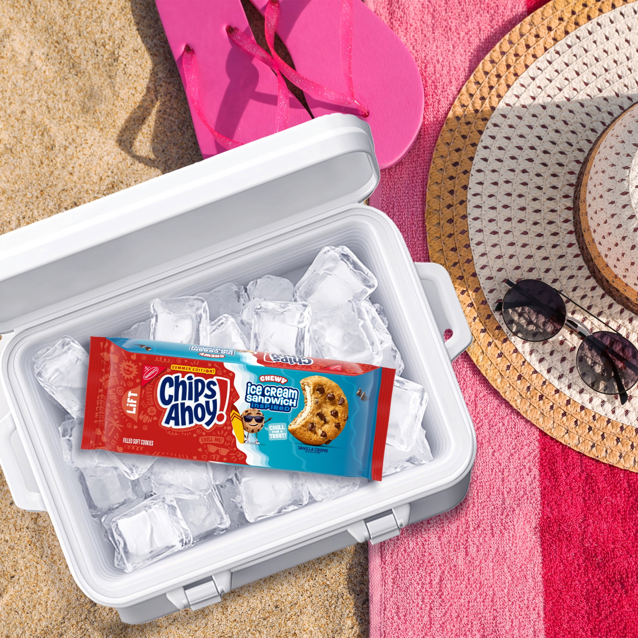 CHIPS AHOY! Chewy Ice Cream Sandwich-Inspired Chocolate Chip Cookies, Limited Edition, 9.9 oz