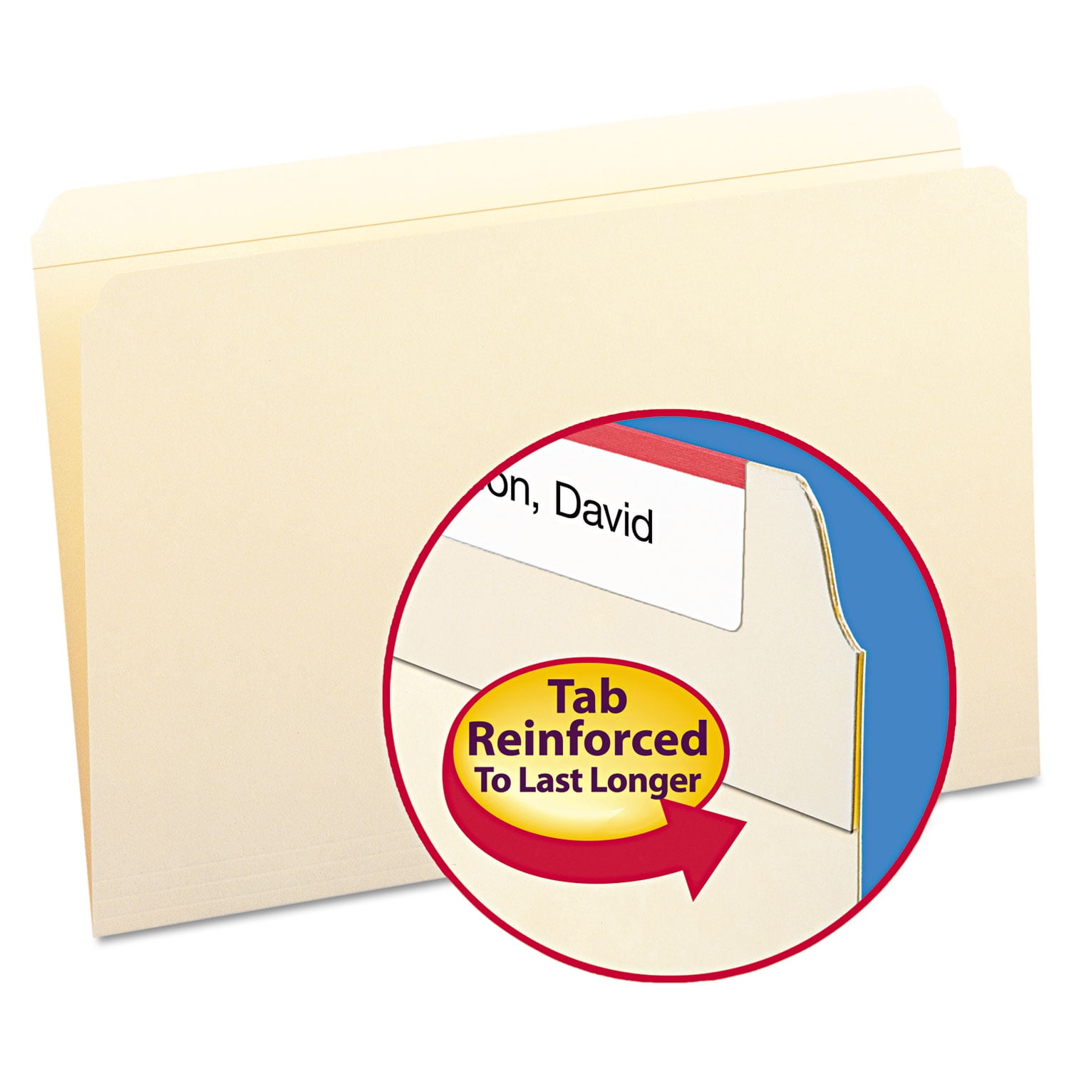 Smead File Folder, Reinforced 1/3-Cut Tab, Assorted Positions, Legal Size, Manila, 100 per Box (15434)