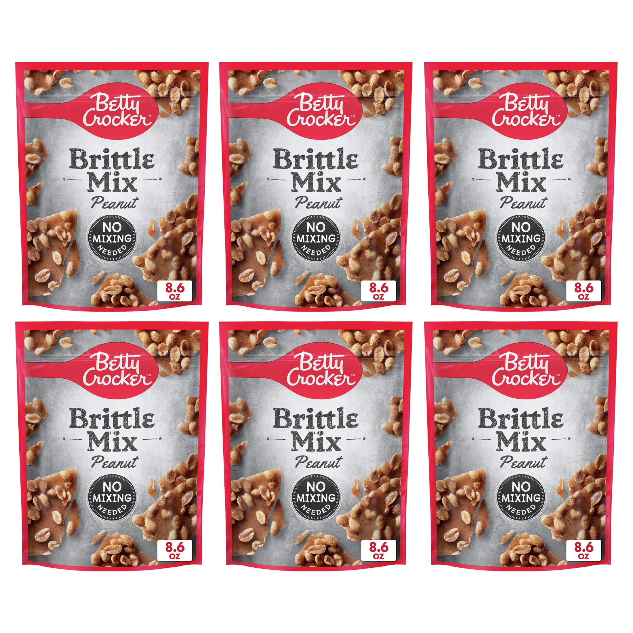 (6 pack) Betty Crocker Ready to Bake Brittle Mix, Peanut, 8.6 oz