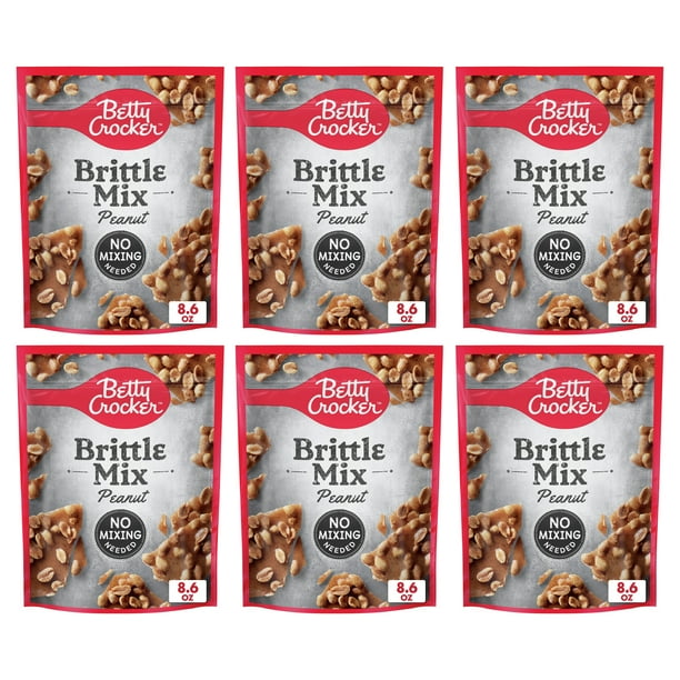 (6 pack) Betty Crocker Ready to Bake Brittle Mix, Peanut, 8.6 oz