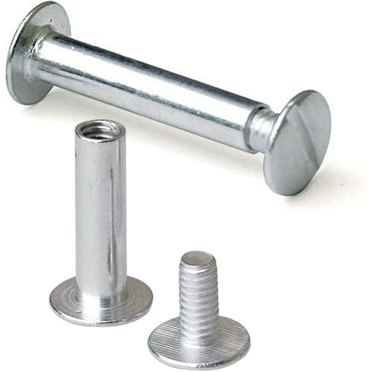 100 Pack of Silver Aluminum Screw Posts, 32mm Metal Chicago Screw Post  Binding Screws