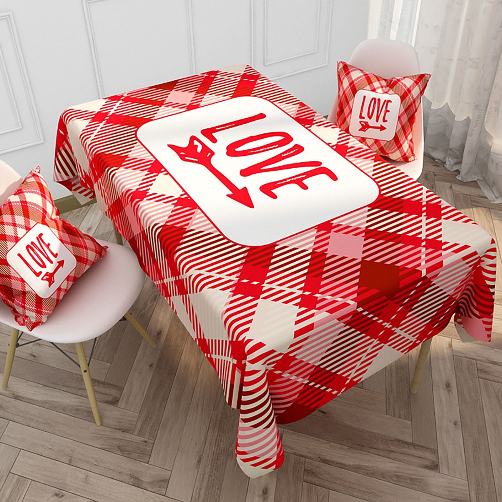 XZNGL Table Cloth Red Valentine'S Day Tablecloth Restaurant Waterproof