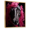 thumbnail image 2 of Designart "Vibrant Equine Black and Pink Horse Majesty I" Animals Floater Framed Canvas Print, 2 of 7