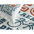 thumbnail image 4 of Ambesonne Fitness Quilted Bedspread Set 3 Pcs, Retro Words Lifestyle, King Size, Dark Blue Orange and White, 4 of 5