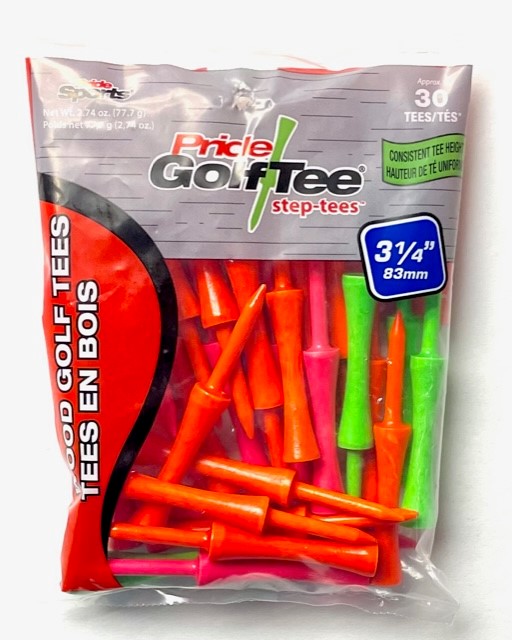Pride Step Tee 31/4 Inch 30 Count Citrus Mix Golf tees