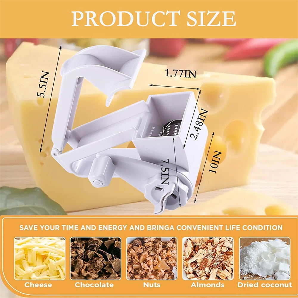Kitchen Grater Tool Rotary Cheese Graters Manual Handheld Cheese Cutter  with Stainless Steel Drum Hand Crank