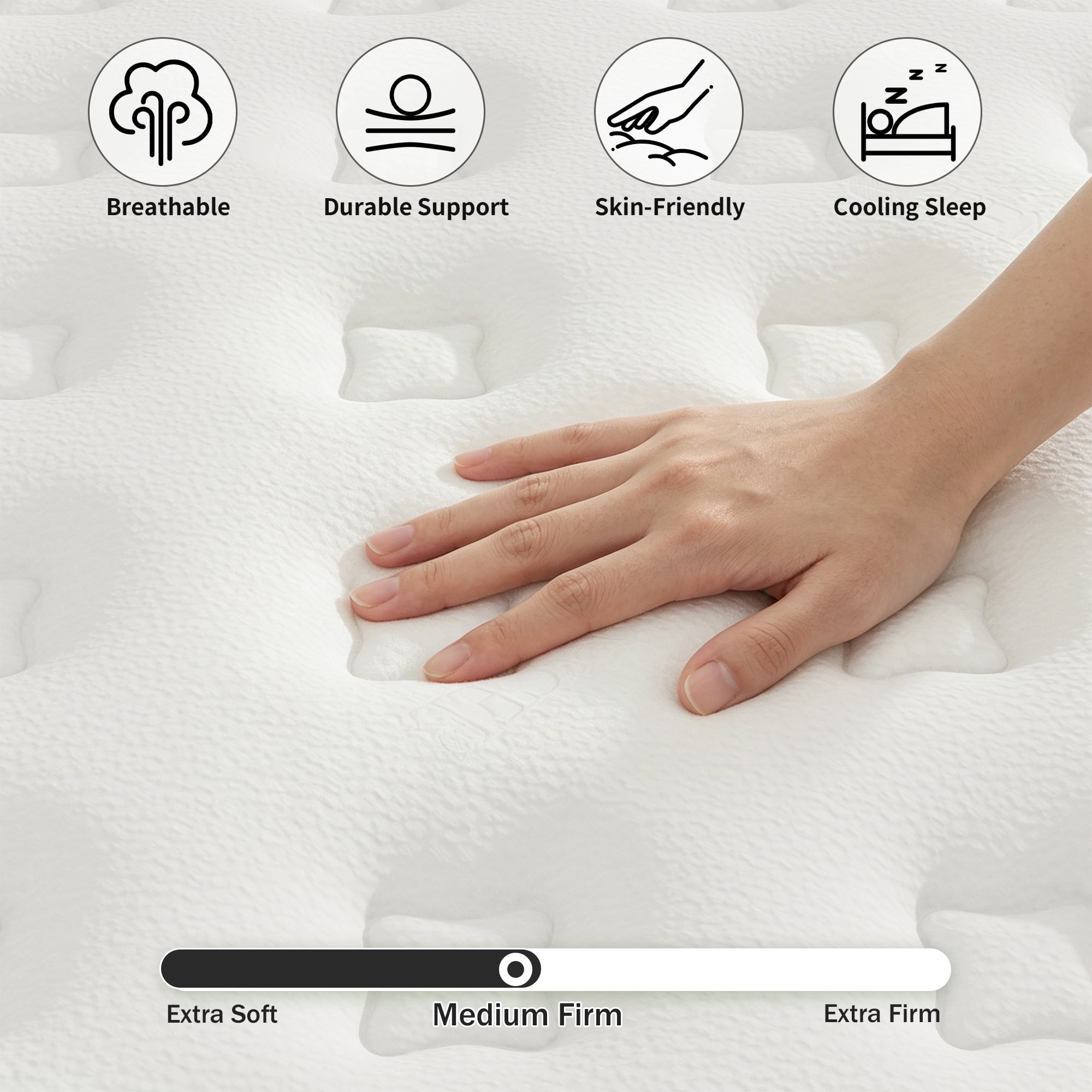 Yilicy 12 inch Queen Mattress, Gel Memory Foam & Spring Hybrid Medium Comfort Mattress in a Box,Adult