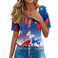 thumbnail image 6 of Lorytime 14th of July Shirts Women Red White and Blue Outfits Patriotic Graphic Clothes V Neck Independence Day Wear, 6 of 8