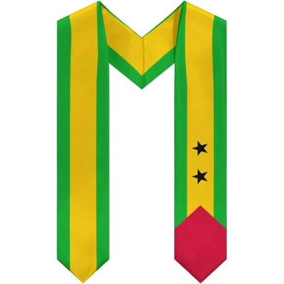 DABOYOZHZH Sao Tome and Principe Flag Graduation Stole Shawl Sash Honor For Study Aboard International Students