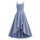thumbnail image 4 of Vestido de Manga Larga Una Línea para las Mujeres Elástico Twirly Patinador Escuela Vestido de Recital Cuello Redondo Sólido Vestido para Niña de 4-14 Años, 4 of 6