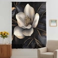 thumbnail image 3 of Black Gold Flower Sheer Curtains 45 Inches Long, Gradient Luxurious Floral Botanical Light Filering Curtains, Breathable Simi Curtain Privacy Drapes for Kitchen Bathroom Small Window Treatment, 3 of 9