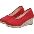 Women's Platform Espadrilles Wedge Sandals Slip On Closed Pointed Toe