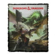 Dungeons & Dragons Blanket, 50'x60' Starter Set Art Woven Tapestry Cotton Blend Fringed Throw