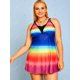 thumbnail image 2 of Talla grande del arco iris Color de la cintura del imperio Tankini Tankini Rosegal  Camisetas sin mangas de talla grande, 2 of 5