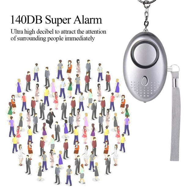 Alarme personnelle, 5 pièces 140DB porte-clés alarme d'urgence avec torche  anti-agression avec lumière LED pour femmes, enfants, personnes âgées 