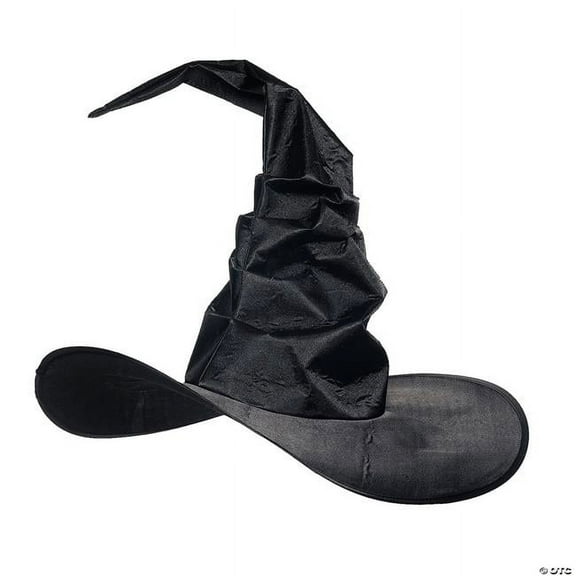 Underwraps UR30782OS Witch Hat Curved Black Adult Costume Accessory - One Size