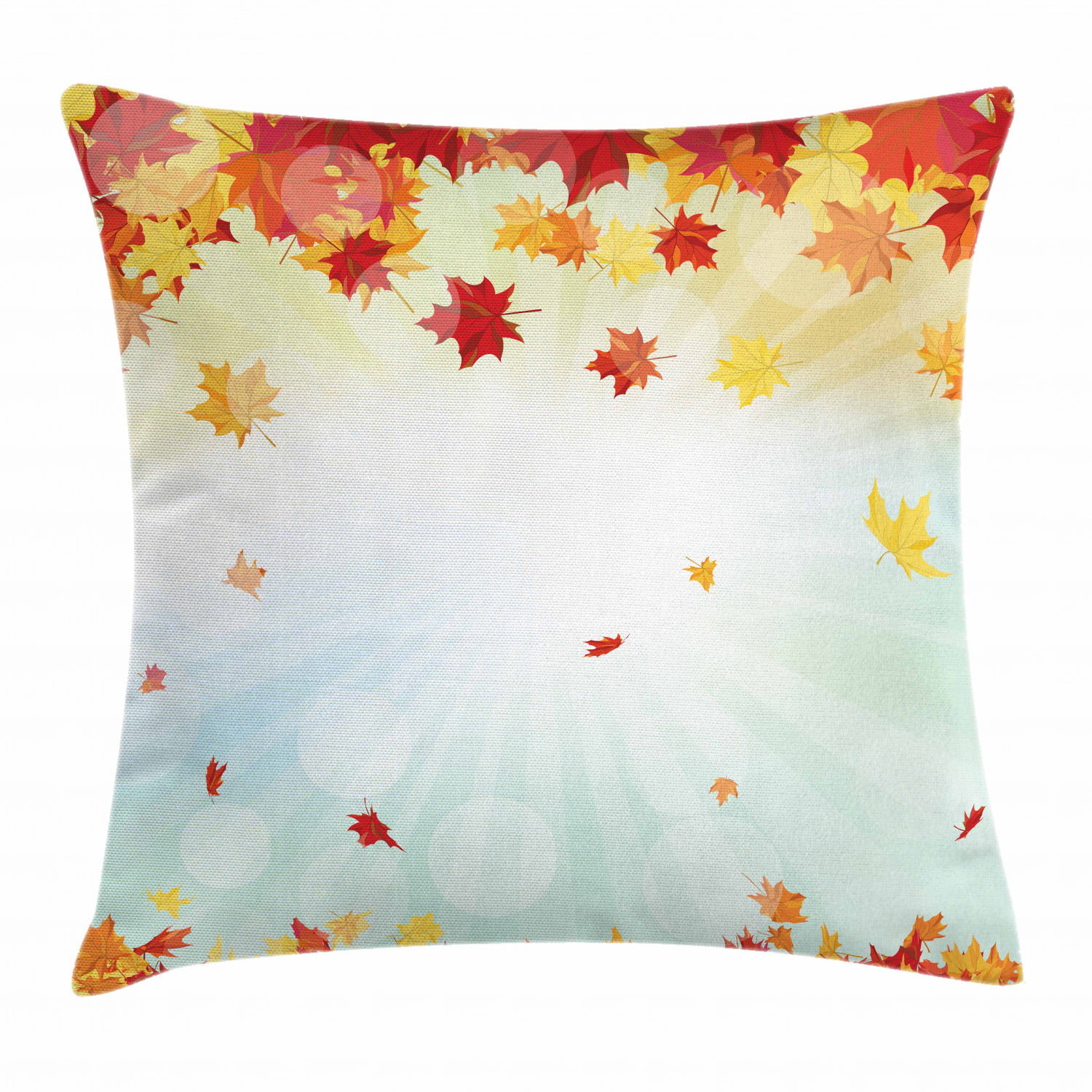Leaf  Autumn Pillow Case Maple Harvest Cushion Cover Yellow Silhouette 