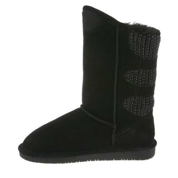 BEARPAW Women's Boshie Wide Black Size 8 | Women's Boot Classic Suede | Women's Slip On Boot | Comfortable Winter Boot