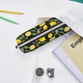thumbnail image 6 of Yiaed Lemon Fruits Flowers Leaves Print Leather Pencil Case - Leather Pen Pencil Holder - Elegant & Practical Pencil Pouch for Work & Office, 6 of 7