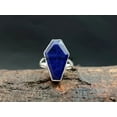 thumbnail image 2 of Solid 925 Sterling Silver Coffin Ring, Natural Blue Sapphire Gemstone Ring, Beautiful Handcrafted September Birthstone Gifts For Women/Men, 2 of 6