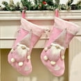 thumbnail image 7 of Xuniizn Christmas Stockings Bulk, Assorted Festive Xmas Stockings for Fireplace Mantel Decor, Traditional Holiday Ornaments, Christmas Decorations for Home, 100%Polyester, Pink, 7 of 7