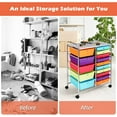 thumbnail image 5 of KOTEK 15-Drawer Rolling Storage Cart, Multipurpose Mobile Utility Cart with 4 Wheels, Home Office School Tools Scrapbook Paper Organizer (Multicolor-Combo2), 5 of 16