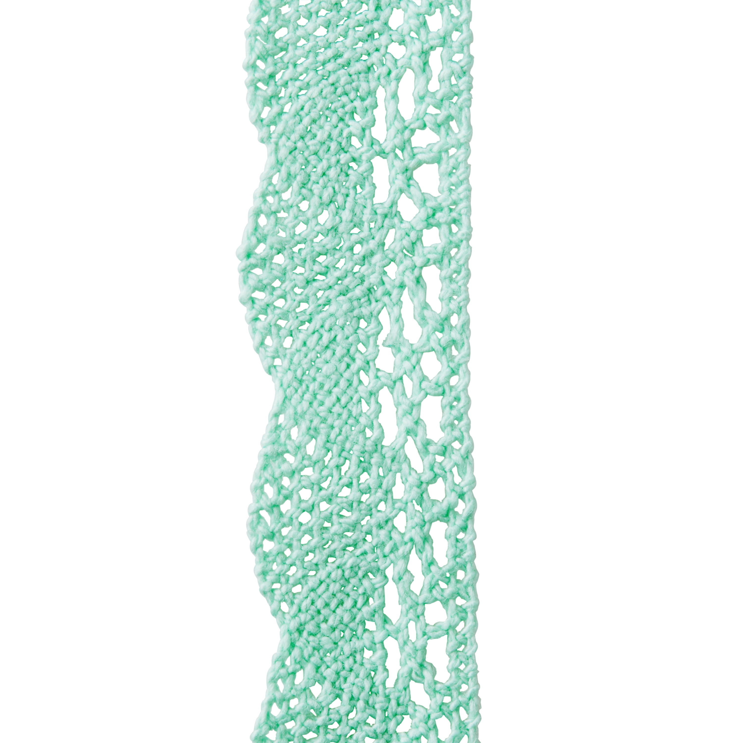 The Pioneer Woman Classic Mint Crochet Lace Scalloped Edge Trim Ribbon, 7/8" x 20 Yards