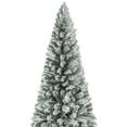 thumbnail image 5 of 9ft Slim Snow Flocked Christmas Tree with Lights, Frosted Skinny Pencil Christmas Tree Prelit with 1455 Branch Tips, 500 Warm Lights and Metal Stand by Homestock, 5 of 8