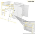 thumbnail image 2 of Wooden Loft Bed with Wardrobe, High Loft Beds Frame with U-Shpaed Desk and Shelves, Multifunctional Bedframe for Boys, Girls Bedroom, 2 of 9