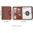 thumbnail image 4 of A4 Portfolio With Handle, Multifunctional Organizer Zipped Folder A4 Document Holder Business Diary For Office Pu Leather - Brown, 4 of 5