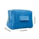 thumbnail image 3 of Neceser de terciopelo a rayas bordadas | Neceser de maquillaje de poliéster impermeable | Organizador de artículos de aseo de viaje con cremallera, 3 of 6