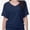 Navy Blue, variant on Womens Solid Short Sleeve V-Neck Boat Neck Dolman Top with Side Shirring Drape Tunic