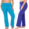 thumbnail image 1 of SNNROO Womens & Plus Stretch Cotton Fold-Over High Waist Bootcut Workout Flared Yoga Pants, 1 of 4