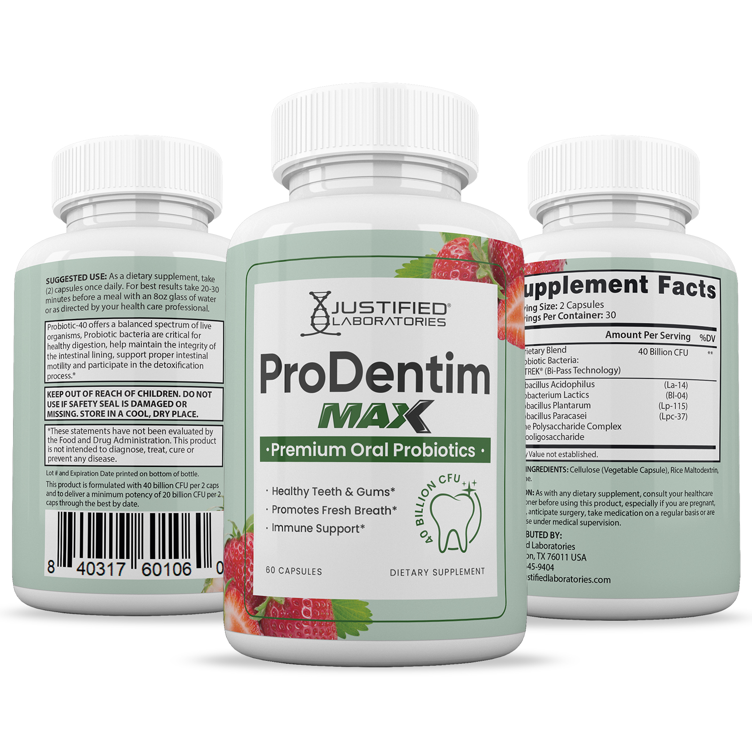 (3 Pack) Prodentim Max Oral Probiotics 40 Billion CFU 180 Capsules ...