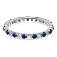 thumbnail image 3 of Auriga Fine Jewelry 14K White Gold Lab Grown Diamond VS/SI GH & Cr Blue Sapphire Eternity Band for Women Size 9, 3 of 6