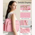 thumbnail image 3 of Large Bible Tote Bags with Bible Cover Case for Women, Quilted Carrying Case with Handles Shoulder Strap, Bible Study Supplies Accessories Christian Gifts for Women Mom Teacher (Pink), 3 of 8