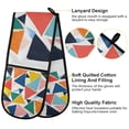 thumbnail image 2 of Yayeee Double Oven Mitt Kitchen Heat Resistant Baking 35" x7" Quilted Glove, Red Triangles, 2 of 6