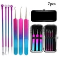 thumbnail image 2 of 7PCS Acne Tool Kit Steel Blackhead Tweezers Kit Comedone Extractor Kit with Case, 2 of 10