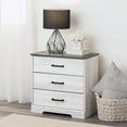 thumbnail image 5 of Prepac Rustic Ridge Farmhouse Washed White 3-Drawer Nightstand 16.25" D x 27.5" W x 26.75" H, 5 of 13