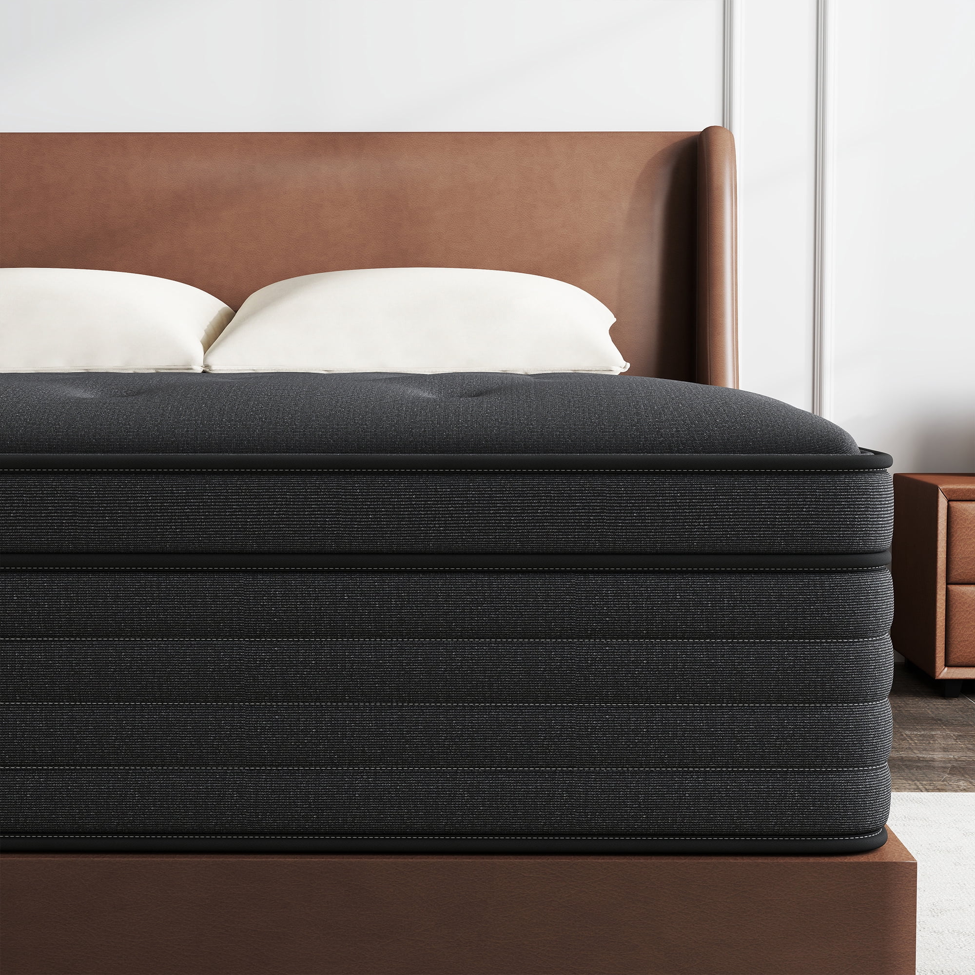 Kviwasha King Mattress 14 inch Hybrid Gel Memory Foam & Pocket Innerspring, Pressure-Relief, Medium Firm Mattress