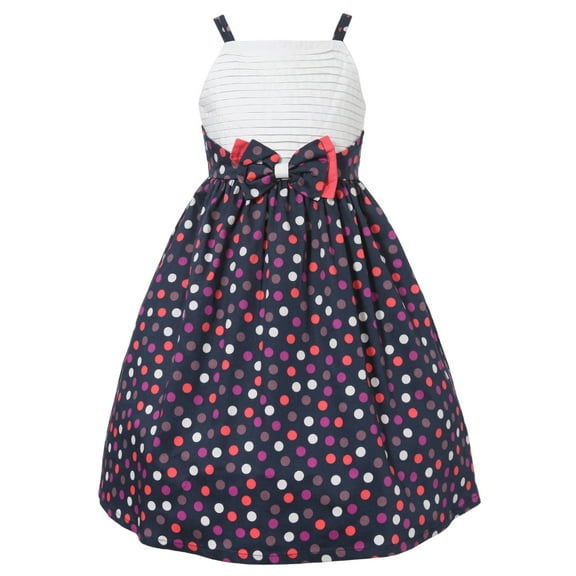 Richie House Girls' Polka Dot Sundress with Bow RH1502
