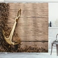 thumbnail image 1 of Ambesonne Rustic Shower Curtain, Nautical Anchor Fishing Net, 69"Wx70"L, Brown and Cocoa, 1 of 2