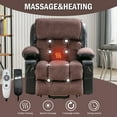 thumbnail image 2 of Segmart Massage Recliner Chairs with Remote Control, PU Leather Ergonomic Recliner Chair with Bread-Type Handrail & Padded Seat Backrest, Black & Brown, 2 of 8
