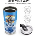 thumbnail image 4 of Mug Tumbler Gifts for Dad Father - Beer Bear Cup Presents for Daddy Papa Husband Birthday Fathers Day Christmas Gifts from Daughter Son Wife Best Dad Coffee Mug 20oz Stainless Steel, 4 of 6