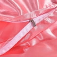 thumbnail image 4 of Funda de edredón Funda nórdica de seda artificial Cremallera Funda de almohada para dormir Juego de cama, Reina, 229x229cm, Rosa Inevent HA003632-11, 4 of 7