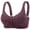 Dark Purple, variant on Women’s Front Closure Wireless Bra, Adjustable Strap Lace Trim Everyday Comfort Support Bra Pink XXXXL