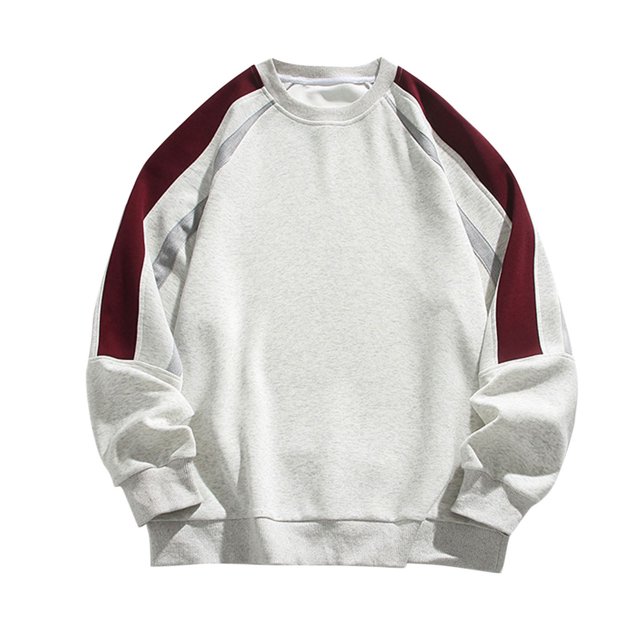 Blouse en Polyester pour Homme Manches Longues Col Rond Chemises Décontractées Sport Chandail Col Rond Manches Longues